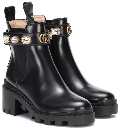 gucci leather ankle boots